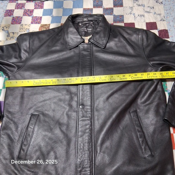 VTG EUC Hunting Horse Black Lined Leather Jacket Size 2XL Heavyweight Italian - Picture 5 of 14